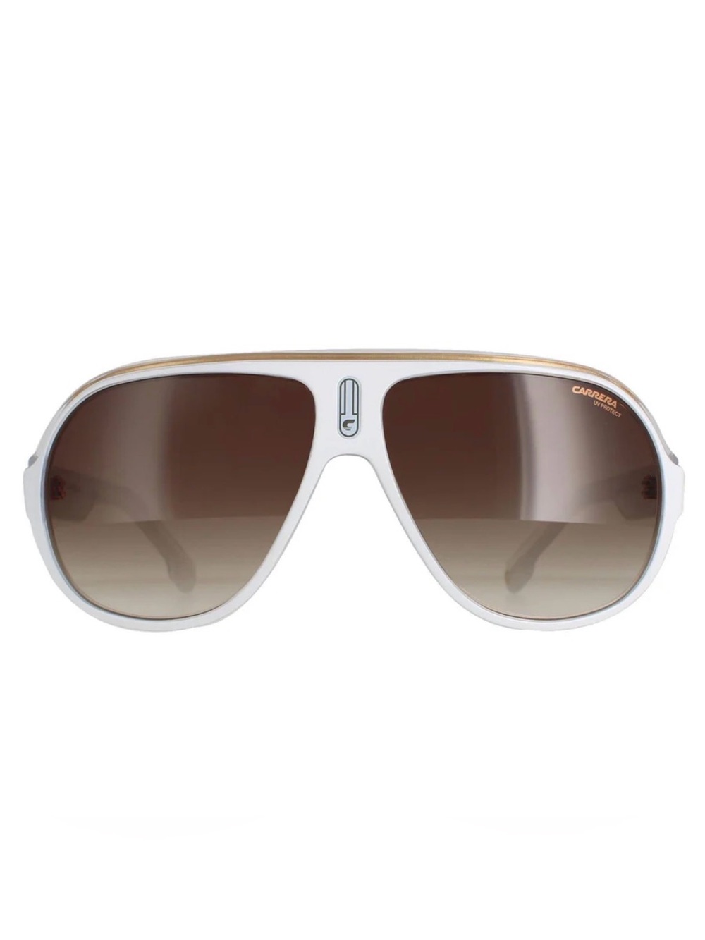 Carrera White Aviator Sunglasses with Brown Gradient Lenses NEW